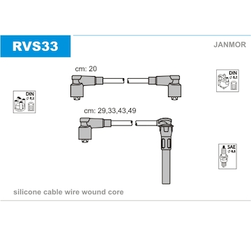 Sada kabelů pro zapalování JANMOR RVS33