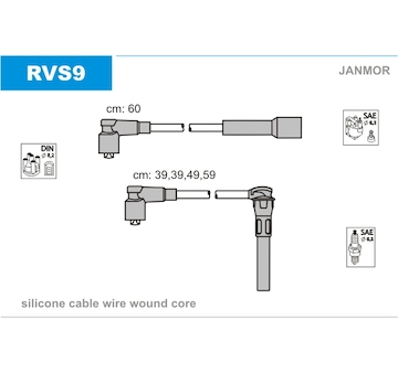 Sada kabelů pro zapalování JANMOR RVS9