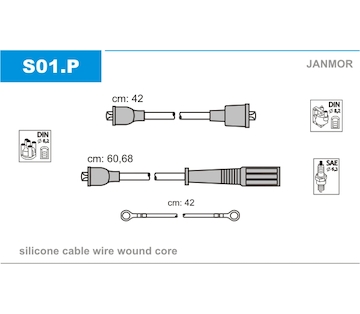Sada kabelů pro zapalování JANMOR S01.P