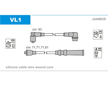 Sada kabelů pro zapalování JANMOR VL1