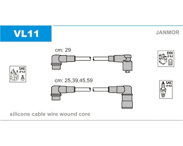 Sada kabelů pro zapalování JANMOR VL11