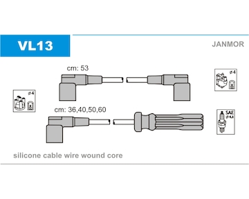 Sada kabelů pro zapalování JANMOR VL13
