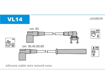 Sada kabelů pro zapalování JANMOR VL14