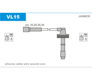 Sada kabelů pro zapalování JANMOR VL15