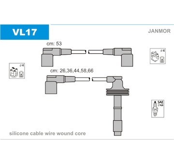 Sada kabelů pro zapalování JANMOR VL17