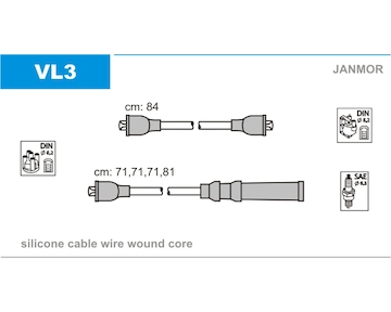 Sada kabelů pro zapalování JANMOR VL3