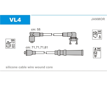 Sada kabelů pro zapalování JANMOR VL4
