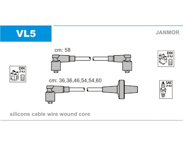 Sada kabelů pro zapalování JANMOR VL5