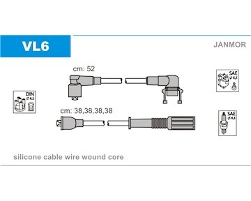 Sada kabelů pro zapalování JANMOR VL6