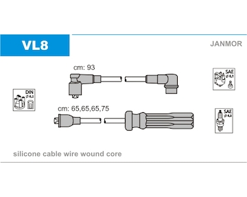 Sada kabelů pro zapalování JANMOR VL8