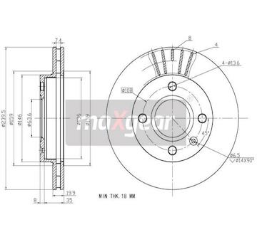 Brzdový kotouč MAXGEAR 19-0711