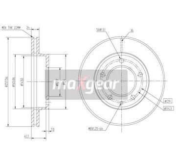 Brzdový kotouč MAXGEAR 19-0713