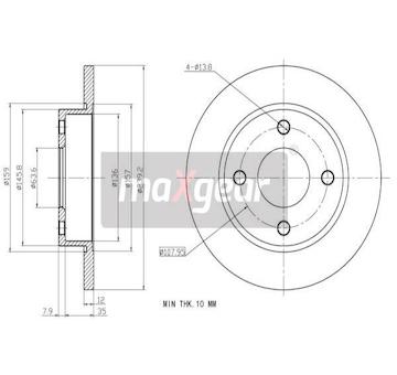 Brzdový kotouč MAXGEAR 19-0718