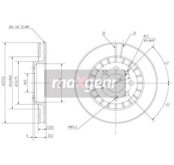 Brzdový kotouč MAXGEAR 19-0743