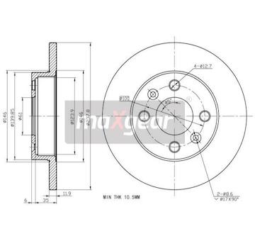 Brzdový kotouč MAXGEAR 19-0748
