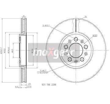 Brzdový kotouč MAXGEAR 19-0762