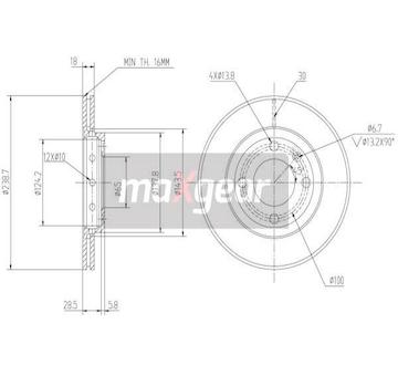 Brzdový kotouč MAXGEAR 19-0763