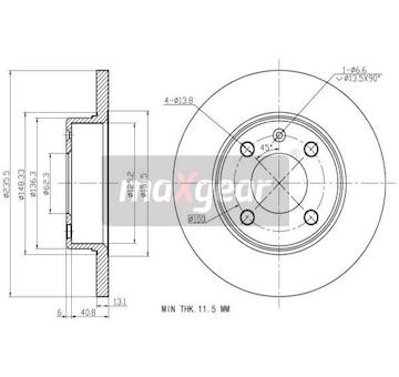 Brzdový kotouč MAXGEAR 19-0773