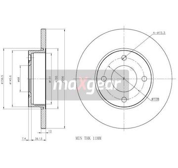 Brzdový kotouč MAXGEAR 19-0778