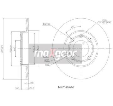 Brzdový kotouč MAXGEAR 19-0786