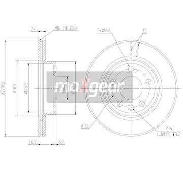 Brzdový kotouč MAXGEAR 19-0801