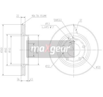 Brzdový kotouč MAXGEAR 19-0802