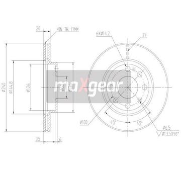 Brzdový kotouč MAXGEAR 19-0805