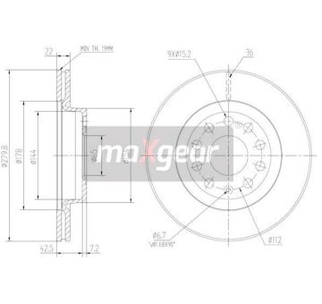 Brzdový kotouč MAXGEAR 19-0820