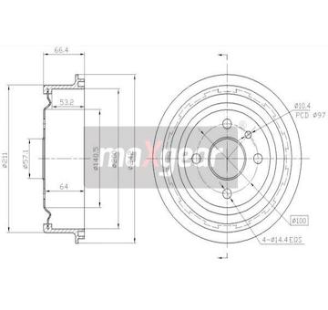 Brzdový buben MAXGEAR 19-0824