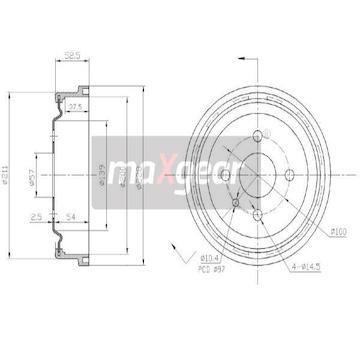 Brzdový buben MAXGEAR 19-0825