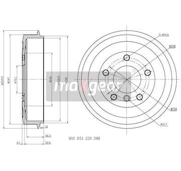 Brzdový buben MAXGEAR 19-0828