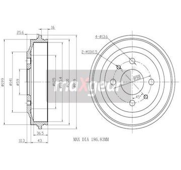Brzdový buben MAXGEAR 19-0832