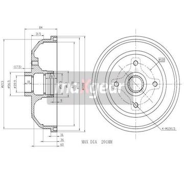 Brzdový buben MAXGEAR 19-0834