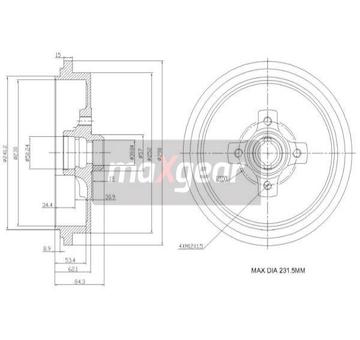 Brzdový buben MAXGEAR 19-0835
