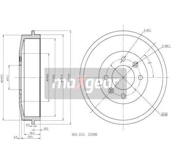 Brzdový buben MAXGEAR 19-0836