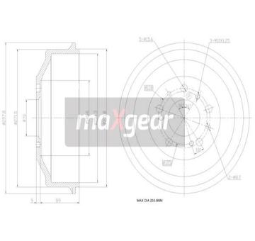 Brzdový buben MAXGEAR 19-0837