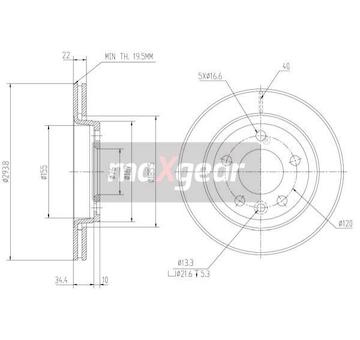 Brzdový kotouč MAXGEAR 19-0838