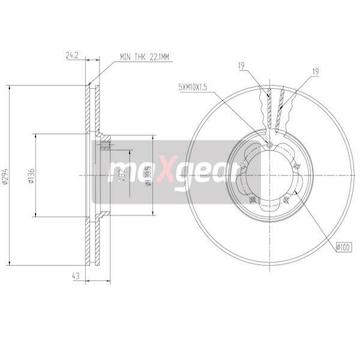 Brzdový kotouč MAXGEAR 19-0841