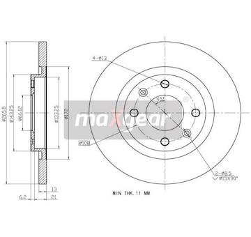 Brzdový kotouč MAXGEAR 19-0843