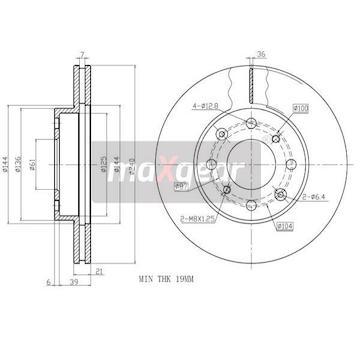 Brzdový kotouč MAXGEAR 19-0928