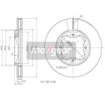 Brzdový kotouč MAXGEAR 19-0929
