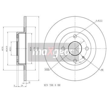 Brzdový kotouč MAXGEAR 19-0941
