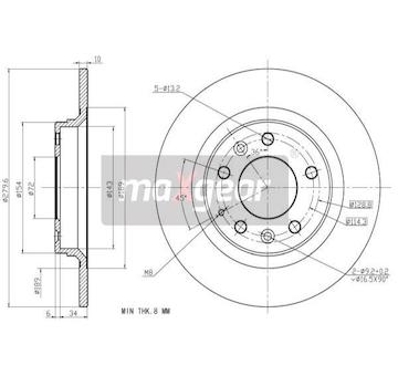 Brzdový kotouč MAXGEAR 19-0943