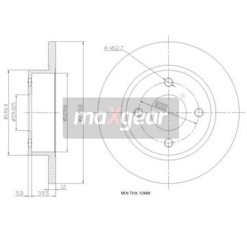 Brzdový kotouč MAXGEAR 19-0953
