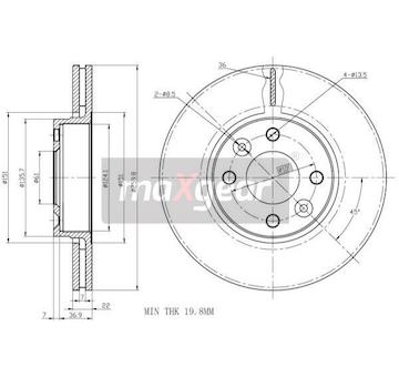 Brzdový kotouč MAXGEAR 19-0954
