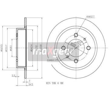 Brzdový kotouč MAXGEAR 19-0957