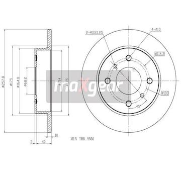 Brzdový kotouč MAXGEAR 19-0958