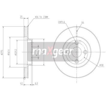 Brzdový kotouč MAXGEAR 19-0966