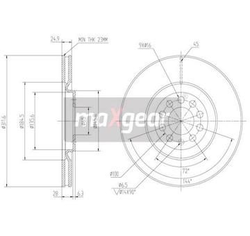 Brzdový kotouč MAXGEAR 19-0974