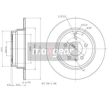 Brzdový kotouč MAXGEAR 19-0975